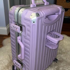 20" Carry-On Aluminum Frame ABS + PC Shell Suitcase - ZIPPERLESS